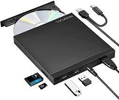 LECTOR GRABADOR CD/DVD EXTERNO USB 3.0 Y USB C CON LECTOR DE MICRO SD