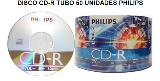 DISCO CD-R TUBO 50 UNIDADES PHILIPS