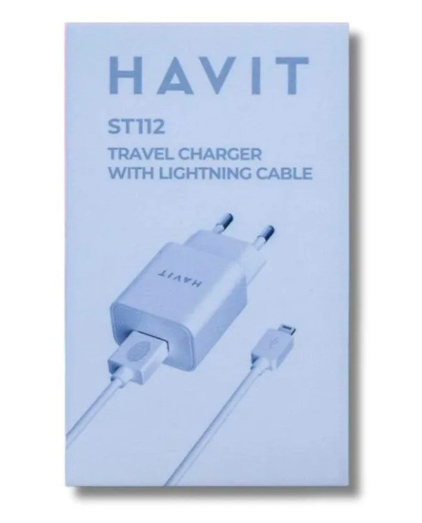 HAVIT CARGADOR CORRIENTE P/LIGHTHING NV-ST112-BLANCO