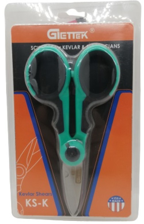 TIJERA DE CORTE KS-K PARA ALAMBRE DE ARAMIDA KEVLAR FIBRA OPTICA CON ESTUCHE GIETTEK