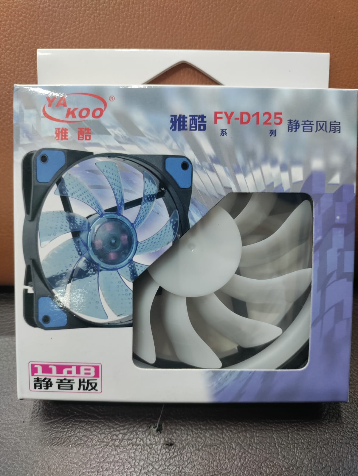 COOLER FAN PVC 12X12CM LED TRICOLOR YAKOO FY-D125