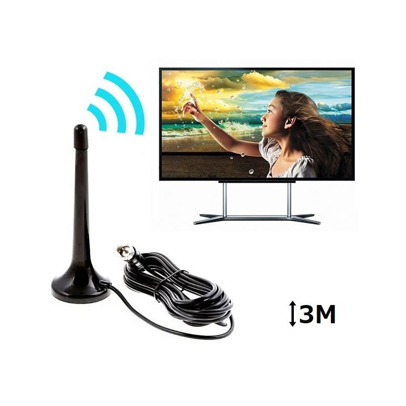 ANTENA PARA TV DIGITAL COM CABO 3MTS