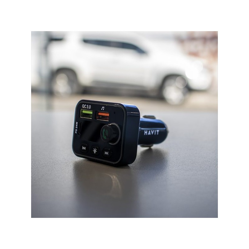 HAVIT TRANSMISOR FM 24W NV-FM819BT-NEGRO