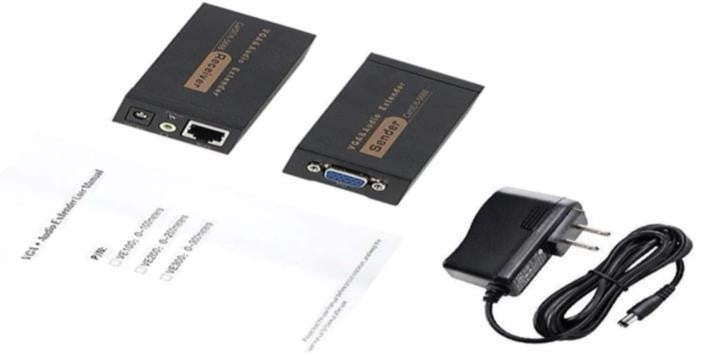 EXTENSOR VGA ACTIVO + AUDIO POR UTP HASTA 100 MTS
