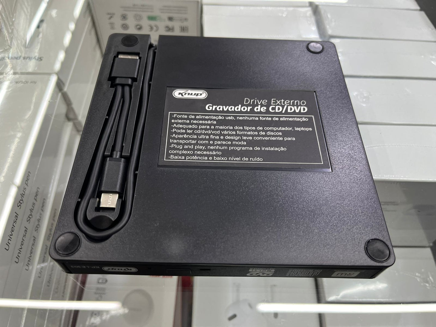 LECTOR Y GRABADOR DE DVD/CD EXTERNO KNUP KP-LE303