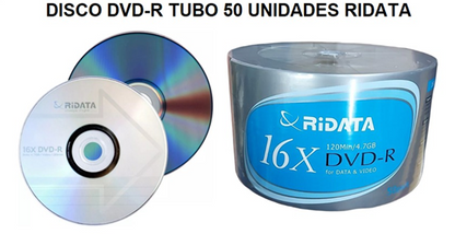 DISCO DVD-R TUBO 50 UNIDADES RIDATA