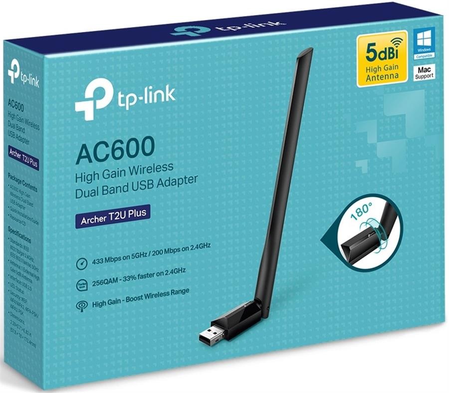 ADAPTADOR USB A WIFI TP-LINK ARCHER T2U PLUS