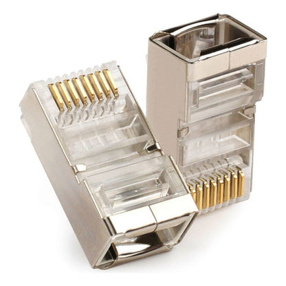 FICHA RJ45 CAT5E BLINDADO 100 UNIDADES