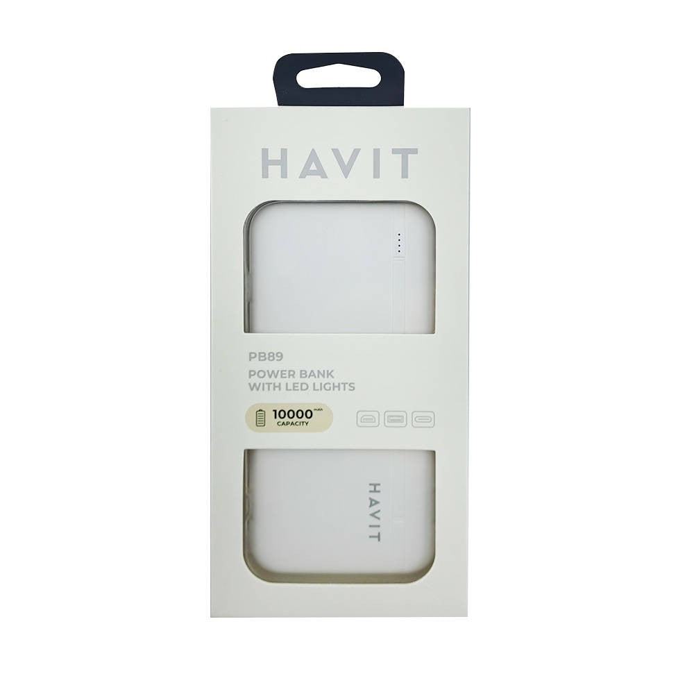 HAVIT CARGADOR PORTATIL 10000 MAH HAVIT PB89 - BLANCO