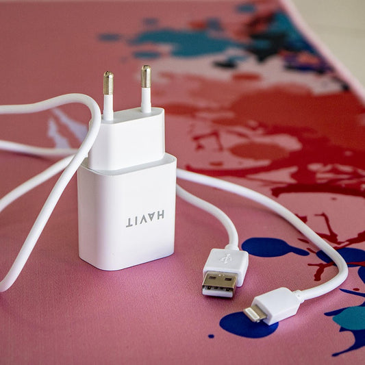 HAVIT CARGADOR CORRIENTE P/LIGHTHING NV-ST112-BLANCO