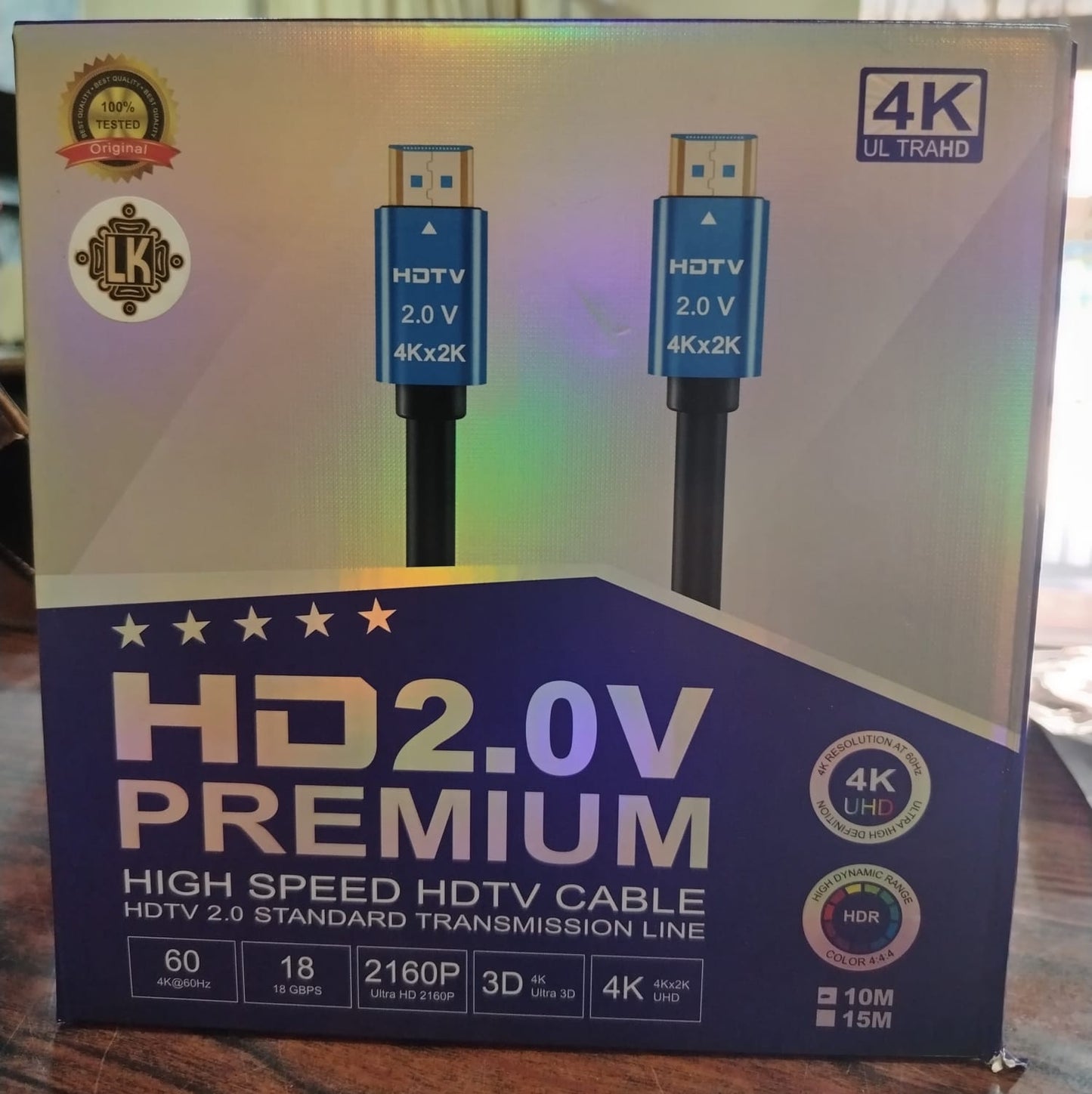 CABLE HDMI PVC 2.0V 4K 10 MT PUNTA METAL