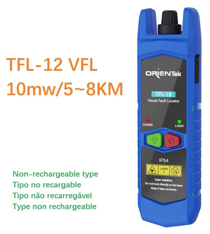 DETECTOR DE FALLAS ORIENTEK TFL-12 VFL -10MW FC-SC-ST, LINTERNA, HASTA 25KM
