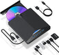LECTOR GRABADOR CD/DVD EXTERNO USB 3.0 CON HUB USB 4-PUERTOS