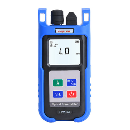 POWER METER ORIENTEK TPV-53 + DETECTOR DE FALLAS 10MW FC/PC SC/PC ST/PC 850NM, 980NM, 1300NM, 1310NM, 1490NM, 1550NM, 1625NM. REQUIERE 3 PILAS AA, SILICONA ANTIGOLPES